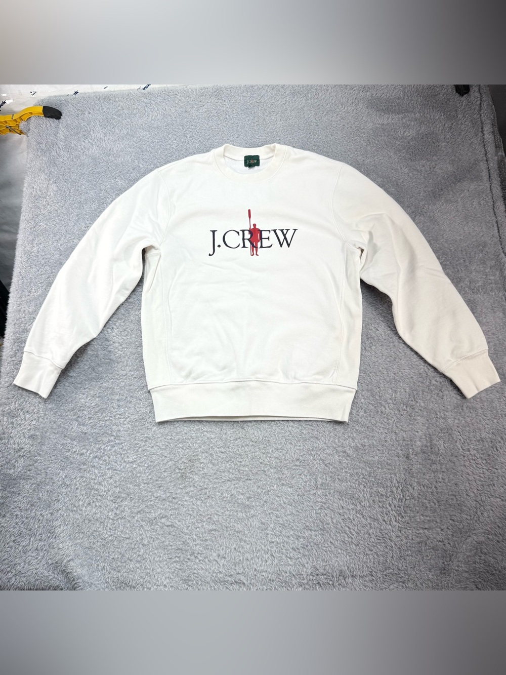 J Crew Heritage Oarsman Graphic Sweatshirt White Pullover Medium **READ DESC**